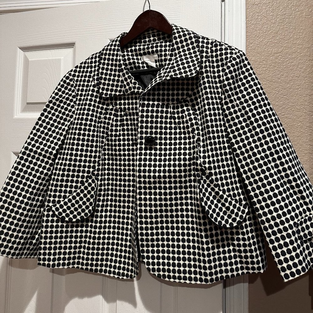 Women's Worthington Baby-Doll Style Black & White Jacket in Size XL NWOT